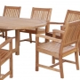 set 97 -- rialto armchair (ch-087 r), oval extension table (tb-024) & 10-foot teak umbrella (um-004 (2) kr)